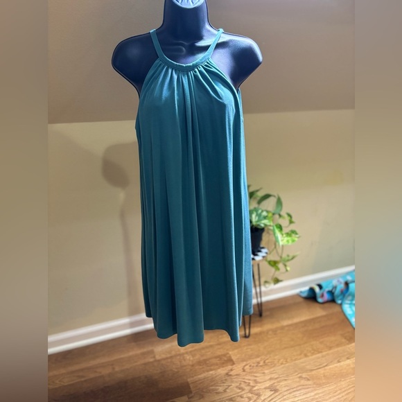 Teal Halter Neck modal dress - Picture 1 of 6